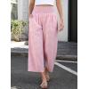 image:imageANRABESS Women Striped Gingham Wide Leg Palazzo Pants Casual Lounge Cropped PJ Bottoms Comfy Cute Plaid Pants with PocketsPink White Plaid