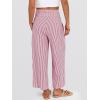 image:imageANRABESS Women Striped Gingham Wide Leg Palazzo Pants Casual Lounge Cropped PJ Bottoms Comfy Cute Plaid Pants with PocketsRed White Stripe