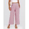 image:imageANRABESS Women Striped Gingham Wide Leg Palazzo Pants Casual Lounge Cropped PJ Bottoms Comfy Cute Plaid Pants with PocketsRed White Stripe
