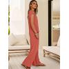 image:imageANRABESS Women Summer 2 Piece Outfits VNeck Top and Wide Leg Pants Set Comfy AllDay Wear for Lounge amp Daily Travel SetOrange Red