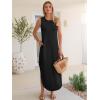 image:imageANRABESS Women Summer Casual Maxi Sundress Sleeveless Loose Split 2026 Trendy Tank Shirt Long Dress Beach Vacation ClothesBlack