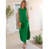 image:imageANRABESS Women Summer Casual Maxi Sundress Sleeveless Loose Split 2026 Trendy Tank Shirt Long Dress Beach Vacation ClothesGreen