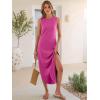 image:imageANRABESS Women Summer Casual Maxi Sundress Sleeveless Loose Split 2026 Trendy Tank Shirt Long Dress Beach Vacation ClothesHot Pink