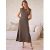 image:imageANRABESS Women Summer Casual Sleeveless Maxi Dress 2026 Crewneck Loose Split WrinkleFree Beach Travel Vacation Long SundressBrown