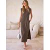 image:imageANRABESS Women Summer Casual Sleeveless Maxi Dress 2026 Crewneck Loose Split WrinkleFree Beach Travel Vacation Long SundressBrown