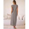 image:imageANRABESS Women Summer Casual Sleeveless Maxi Dress 2026 Crewneck Loose Split WrinkleFree Beach Travel Vacation Long SundressCoffee Grey