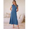 image:imageANRABESS Women Summer Casual Sleeveless Maxi Dress 2026 Crewneck Loose Split WrinkleFree Beach Travel Vacation Long SundressDeep Blue