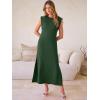 image:imageANRABESS Women Summer Casual Sleeveless Maxi Dress 2026 Crewneck Loose Split WrinkleFree Beach Travel Vacation Long SundressDeep Green