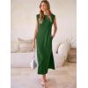 image:imageANRABESS Women Summer Casual Sleeveless Maxi Dress 2026 Crewneck Loose Split WrinkleFree Beach Travel Vacation Long SundressForest Green