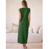 image:imageANRABESS Women Summer Casual Sleeveless Maxi Dress 2026 Crewneck Loose Split WrinkleFree Beach Travel Vacation Long SundressForest Green