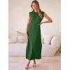 image:imageANRABESS Women Summer Casual Sleeveless Maxi Dress 2026 Crewneck Loose Split WrinkleFree Beach Travel Vacation Long SundressForest Green