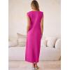 image:imageANRABESS Women Summer Casual Sleeveless Maxi Dress 2026 Crewneck Loose Split WrinkleFree Beach Travel Vacation Long SundressHot Pink