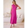 image:imageANRABESS Women Summer Casual Sleeveless Maxi Dress 2026 Crewneck Loose Split WrinkleFree Beach Travel Vacation Long SundressHot Pink