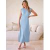 image:imageANRABESS Women Summer Casual Sleeveless Maxi Dress 2026 Crewneck Loose Split WrinkleFree Beach Travel Vacation Long SundressLight Blue