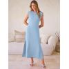 image:imageANRABESS Women Summer Casual Sleeveless Maxi Dress 2026 Crewneck Loose Split WrinkleFree Beach Travel Vacation Long SundressLight Blue