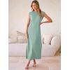 image:imageANRABESS Women Summer Casual Sleeveless Maxi Dress 2026 Crewneck Loose Split WrinkleFree Beach Travel Vacation Long SundressLight Green