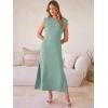 image:imageANRABESS Women Summer Casual Sleeveless Maxi Dress 2026 Crewneck Loose Split WrinkleFree Beach Travel Vacation Long SundressLight Green