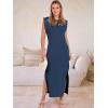 image:imageANRABESS Women Summer Casual Sleeveless Maxi Dress 2026 Crewneck Loose Split WrinkleFree Beach Travel Vacation Long SundressNavy Blue