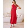 image:imageANRABESS Women Summer Casual Sleeveless Maxi Dress 2026 Crewneck Loose Split WrinkleFree Beach Travel Vacation Long SundressRed