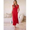 image:imageANRABESS Women Summer Casual Sleeveless Maxi Dress 2026 Crewneck Loose Split WrinkleFree Beach Travel Vacation Long SundressRed