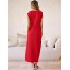 image:imageANRABESS Women Summer Casual Sleeveless Maxi Dress 2026 Crewneck Loose Split WrinkleFree Beach Travel Vacation Long SundressRed