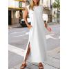 image:imageANRABESS Women Summer Casual Sleeveless Maxi Dress 2026 Crewneck Loose Split WrinkleFree Beach Travel Vacation Long SundressWhite