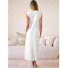 image:imageANRABESS Women Summer Casual Sleeveless Maxi Dress 2026 Crewneck Loose Split WrinkleFree Beach Travel Vacation Long SundressWhite