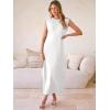 image:imageANRABESS Women Summer Casual Sleeveless Maxi Dress 2026 Crewneck Loose Split WrinkleFree Beach Travel Vacation Long SundressWhite