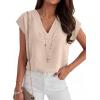 image:imageANRABESS Women Tops Cap Sleeve Dressy Casual V Neck Shirts 2026 Summer Business Work Blouses Outfits Trendy Spring ClothingApricot