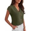 image:imageANRABESS Women Tops Cap Sleeve Dressy Casual V Neck Shirts 2026 Summer Business Work Blouses Outfits Trendy Spring ClothingArmy Green