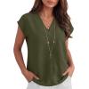 image:imageANRABESS Women Tops Cap Sleeve Dressy Casual V Neck Shirts 2026 Summer Business Work Blouses Outfits Trendy Spring ClothingArmy Green