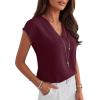 image:imageANRABESS Women Tops Cap Sleeve Dressy Casual V Neck Shirts 2026 Summer Business Work Blouses Outfits Trendy Spring ClothingBurgundy