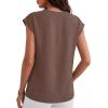 image:imageANRABESS Women Tops Cap Sleeve Dressy Casual V Neck Shirts 2026 Summer Business Work Blouses Outfits Trendy Spring ClothingCoffee