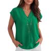 image:imageANRABESS Women Tops Cap Sleeve Dressy Casual V Neck Shirts 2026 Summer Business Work Blouses Outfits Trendy Spring ClothingGreen