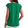 image:imageANRABESS Women Tops Cap Sleeve Dressy Casual V Neck Shirts 2026 Summer Business Work Blouses Outfits Trendy Spring ClothingGreen