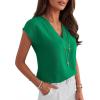 image:imageANRABESS Women Tops Cap Sleeve Dressy Casual V Neck Shirts 2026 Summer Business Work Blouses Outfits Trendy Spring ClothingGreen