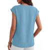 image:imageANRABESS Women Tops Cap Sleeve Dressy Casual V Neck Shirts 2026 Summer Business Work Blouses Outfits Trendy Spring ClothingLight Blue