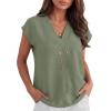 image:imageANRABESS Women Tops Cap Sleeve Dressy Casual V Neck Shirts 2026 Summer Business Work Blouses Outfits Trendy Spring ClothingLight Green