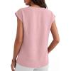 image:imageANRABESS Women Tops Cap Sleeve Dressy Casual V Neck Shirts 2026 Summer Business Work Blouses Outfits Trendy Spring ClothingLight Pink