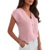 image:imageANRABESS Women Tops Cap Sleeve Dressy Casual V Neck Shirts 2026 Summer Business Work Blouses Outfits Trendy Spring ClothingLight Pink