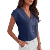 image:imageANRABESS Women Tops Cap Sleeve Dressy Casual V Neck Shirts 2026 Summer Business Work Blouses Outfits Trendy Spring ClothingNavy Blue