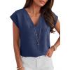 image:imageANRABESS Women Tops Cap Sleeve Dressy Casual V Neck Shirts 2026 Summer Business Work Blouses Outfits Trendy Spring ClothingNavy Blue