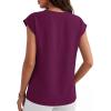 image:imageANRABESS Women Tops Cap Sleeve Dressy Casual V Neck Shirts 2026 Summer Business Work Blouses Outfits Trendy Spring ClothingPurple
