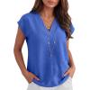 image:imageANRABESS Women Tops Cap Sleeve Dressy Casual V Neck Shirts 2026 Summer Business Work Blouses Outfits Trendy Spring ClothingRoyal Blue