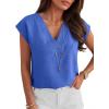 image:imageANRABESS Women Tops Cap Sleeve Dressy Casual V Neck Shirts 2026 Summer Business Work Blouses Outfits Trendy Spring ClothingRoyal Blue