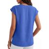 image:imageANRABESS Women Tops Cap Sleeve Dressy Casual V Neck Shirts 2026 Summer Business Work Blouses Outfits Trendy Spring ClothingRoyal Blue