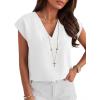 image:imageANRABESS Women Tops Cap Sleeve Dressy Casual V Neck Shirts 2026 Summer Business Work Blouses Outfits Trendy Spring ClothingWhite