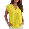 image:imageANRABESS Women Tops Cap Sleeve Dressy Casual V Neck Shirts 2026 Summer Business Work Blouses Outfits Trendy Spring ClothingYellow