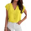 image:imageANRABESS Women Tops Cap Sleeve Dressy Casual V Neck Shirts 2026 Summer Business Work Blouses Outfits Trendy Spring ClothingYellow