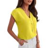 image:imageANRABESS Women Tops Cap Sleeve Dressy Casual V Neck Shirts 2026 Summer Business Work Blouses Outfits Trendy Spring ClothingYellow
